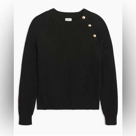 J. Crew Sweaters - J. Crew Black Sweater with Gold Button Details